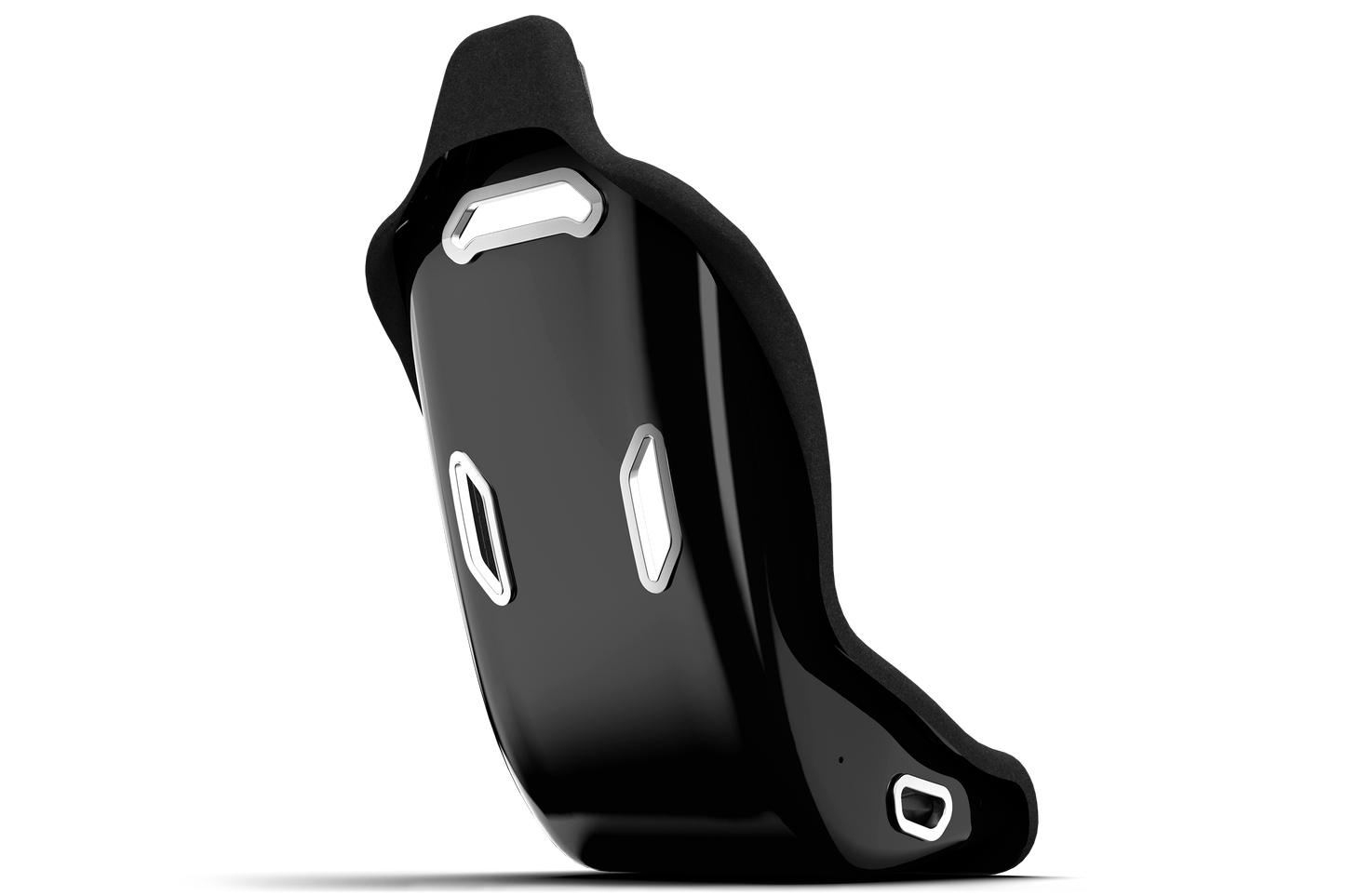 Black motorcycle seat on a white background
