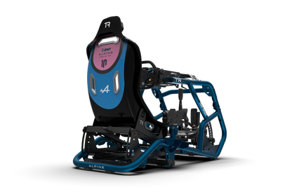 Trak Racer HSX sim racing bucket seat installed in a simulator cockpit