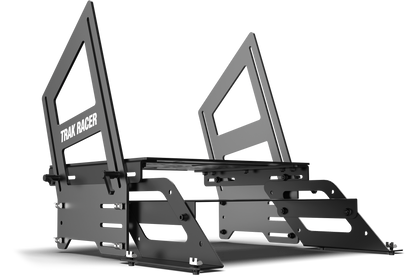 Black metal vehicle bumper with 'Trak Racer' branding on a white background