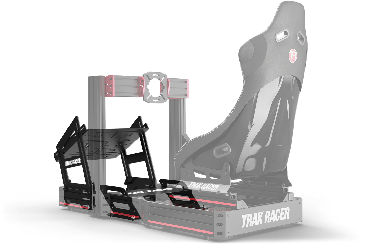 Trak Racer gaming chair and desk setup on a white background