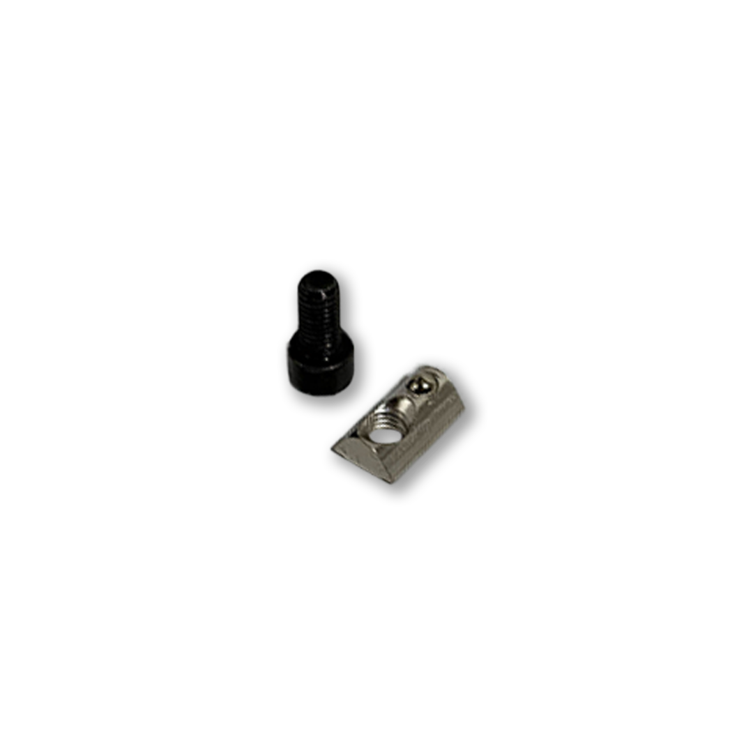 Two small metal components on a white background
