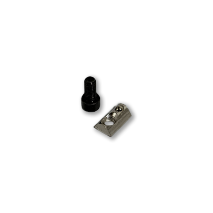 Two small metal components on a white background