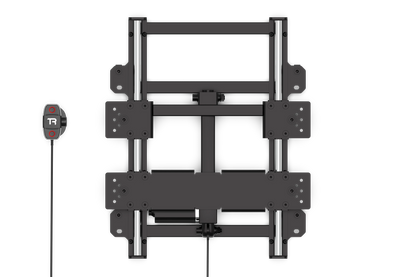 Trak Racer Motorized Seat Slider installed on a sim racing cockpit
