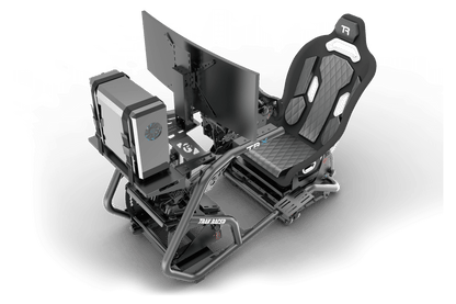 Gaming chair with a computer motherboard design on a transparent background