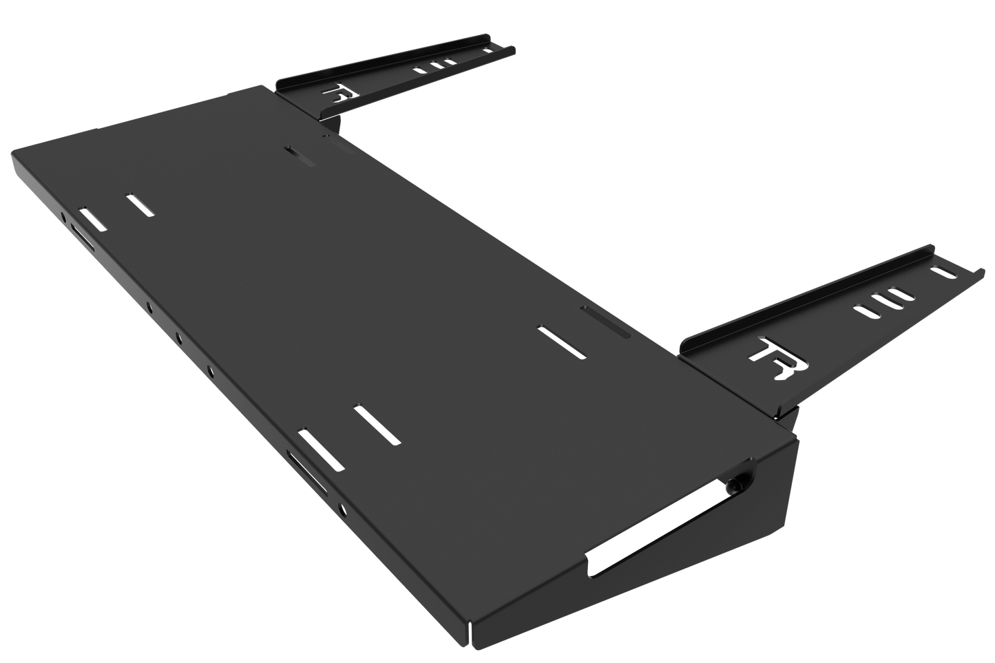 Black computer drive bay on a transparent background