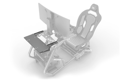 Racing simulator chair with a clear background