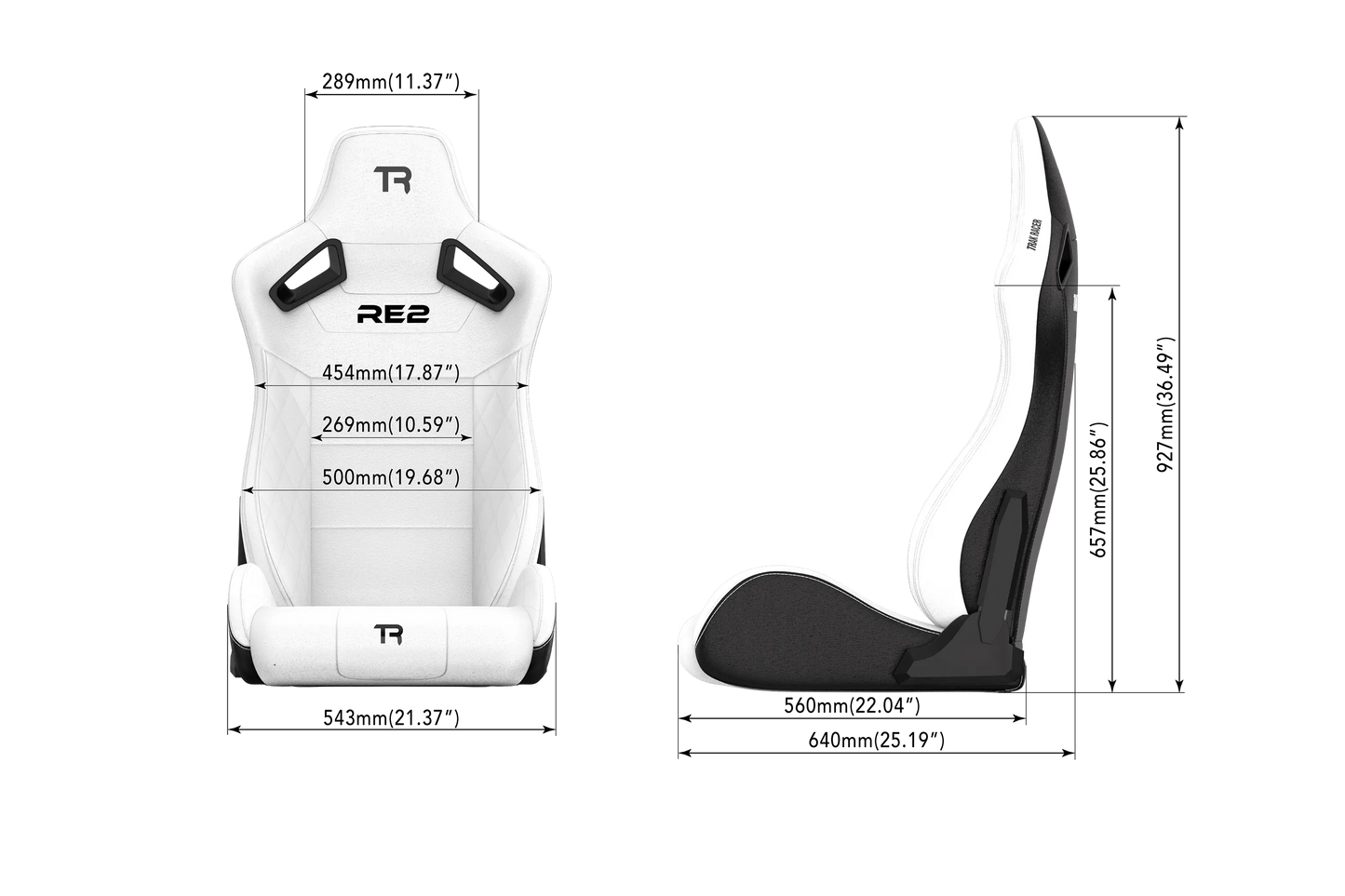 Trak Racer RE2 supportive side bolsters for sim racing
