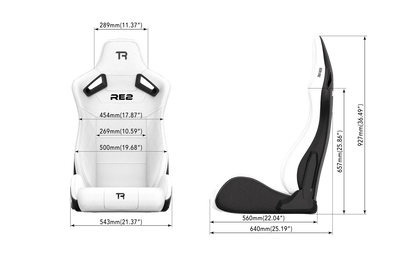 Trak Racer RE2 supportive side bolsters for sim racing
