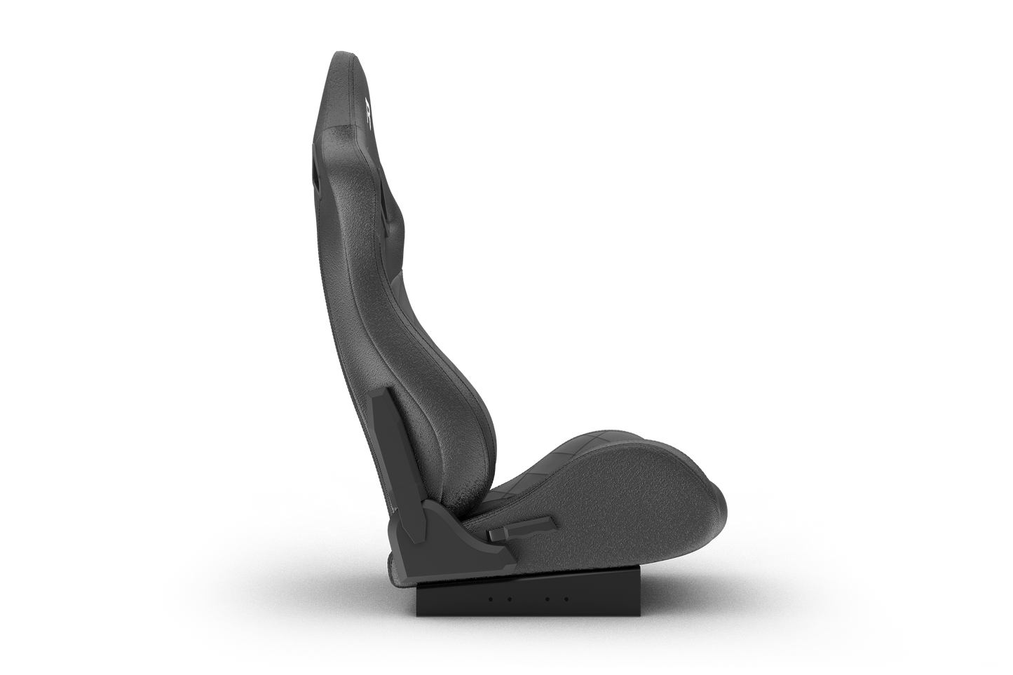 Black car seat base on a transparent background