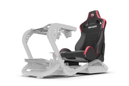 Gaming chair with a realistic racing seat and footrest on a transparent background
