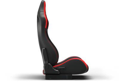 Black and red car seat on a white background