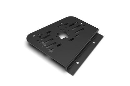 Black metal bracket on a green background