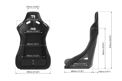 Trak Racer RS GT Rally-Pro side mounting points for sim racing cockpit installation