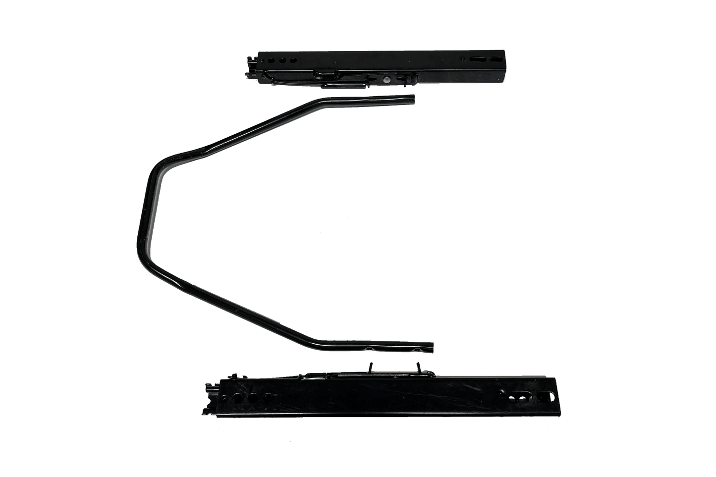 Metal car wiper blades on a black background