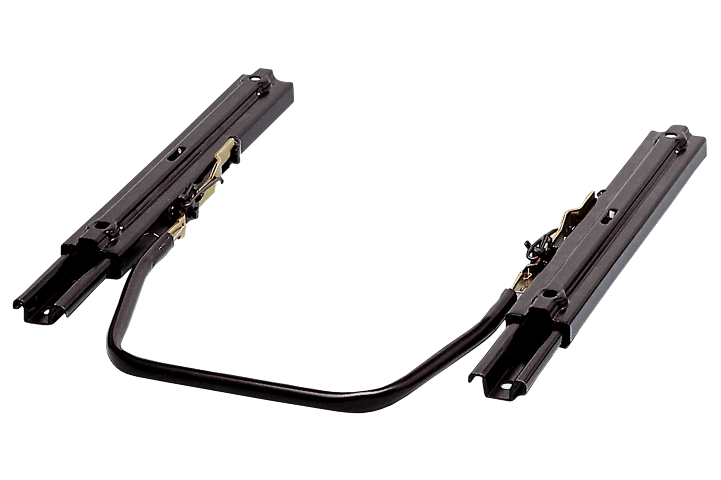 Black metal bracket on a white background