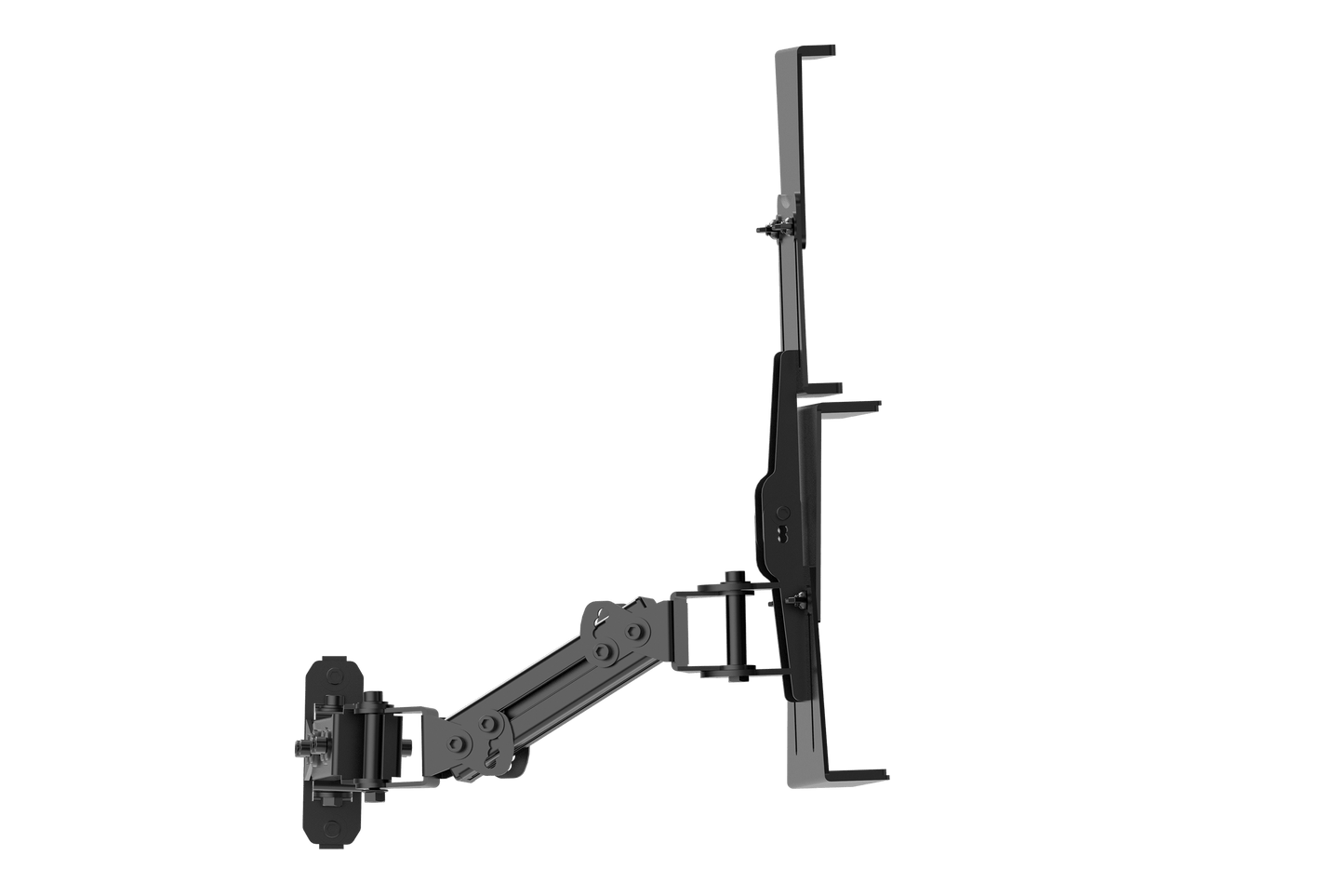 Black adjustable stand on a transparent background