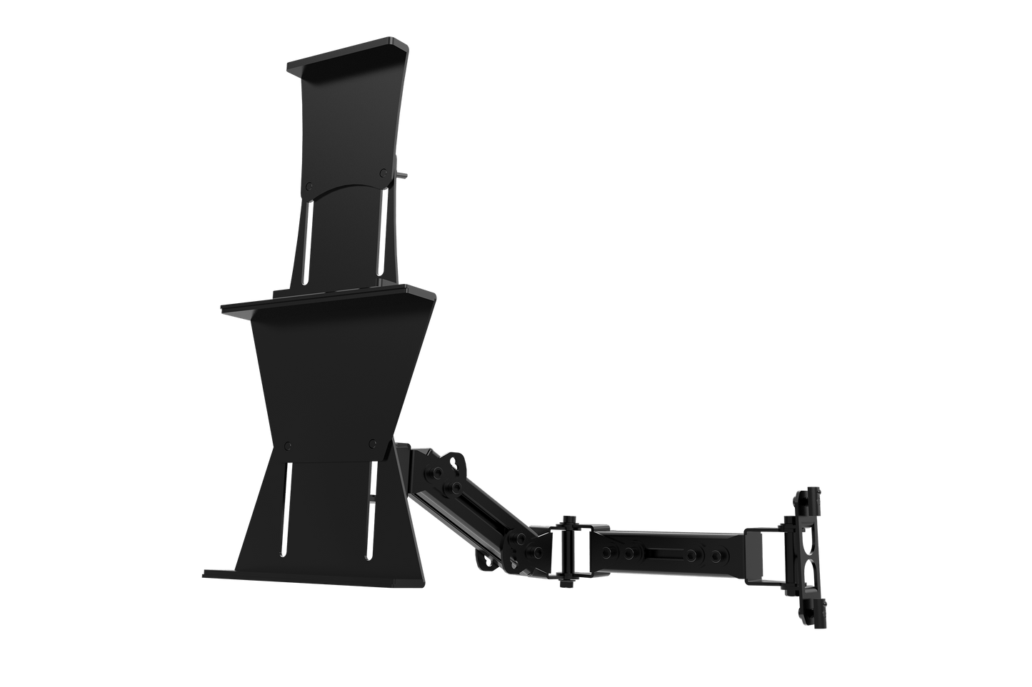 Black metal bracket on a transparent background