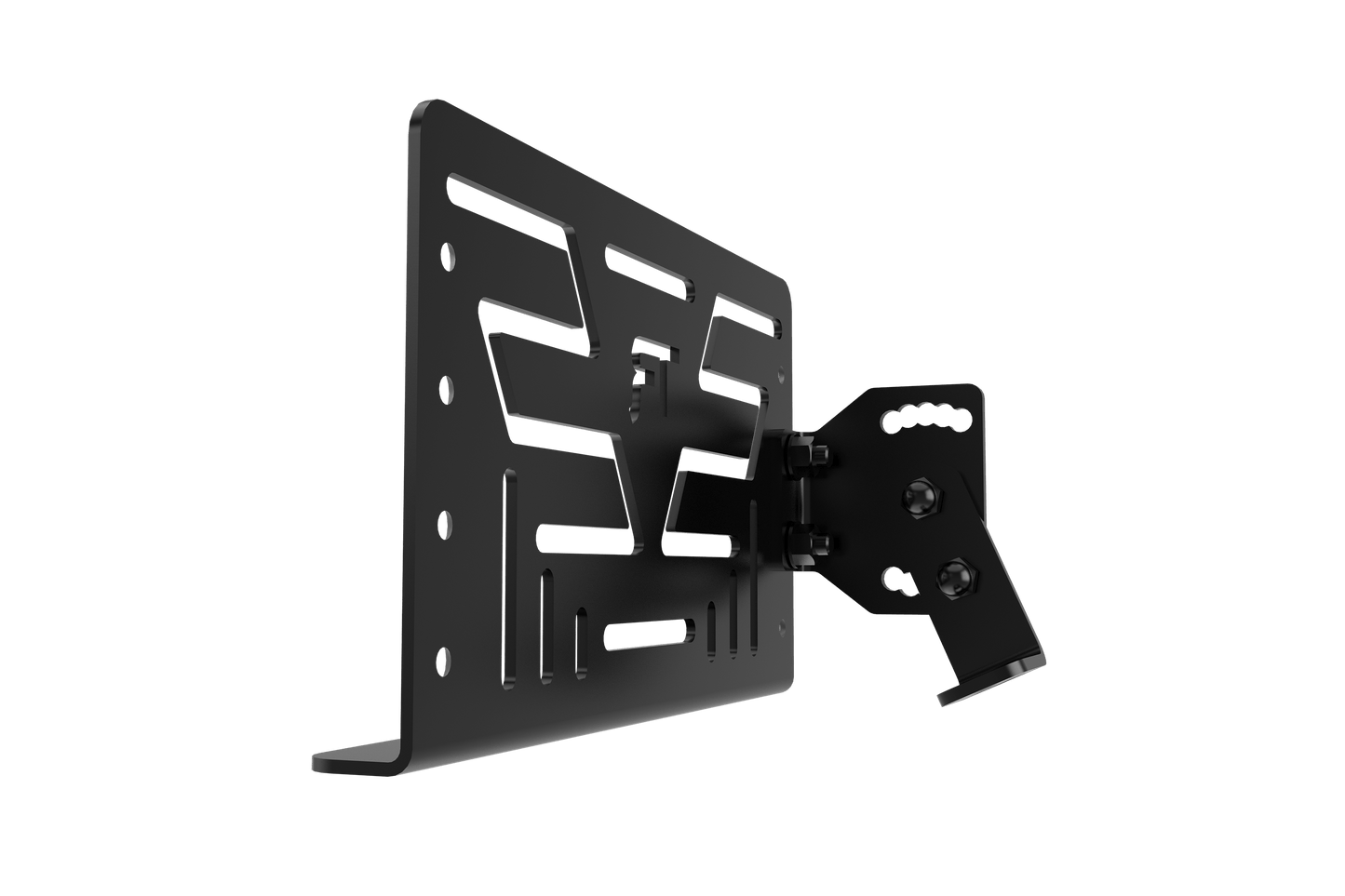 Black TV wall mount on a transparent background