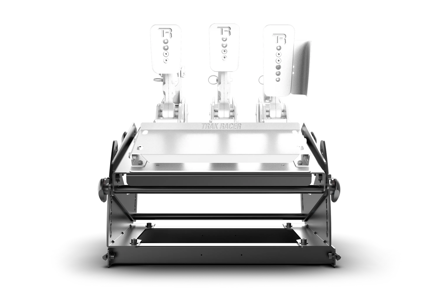 Robotic arm with multiple grippers on a white background