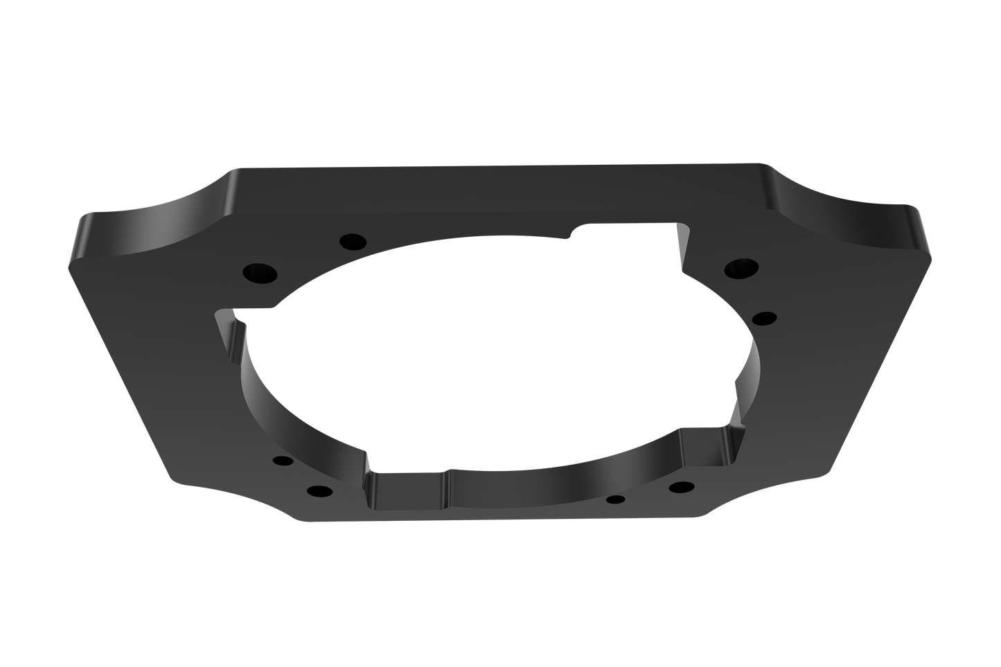 Black metal bracket on a transparent background