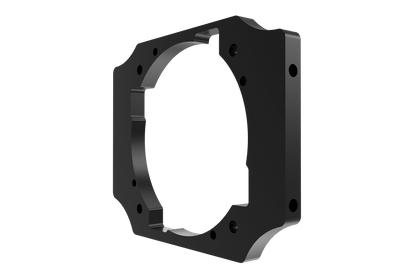 Black metal ring component on a transparent background