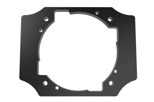 Black metal gasket on a green background