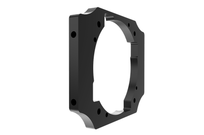 Black metal ring component on a transparent background