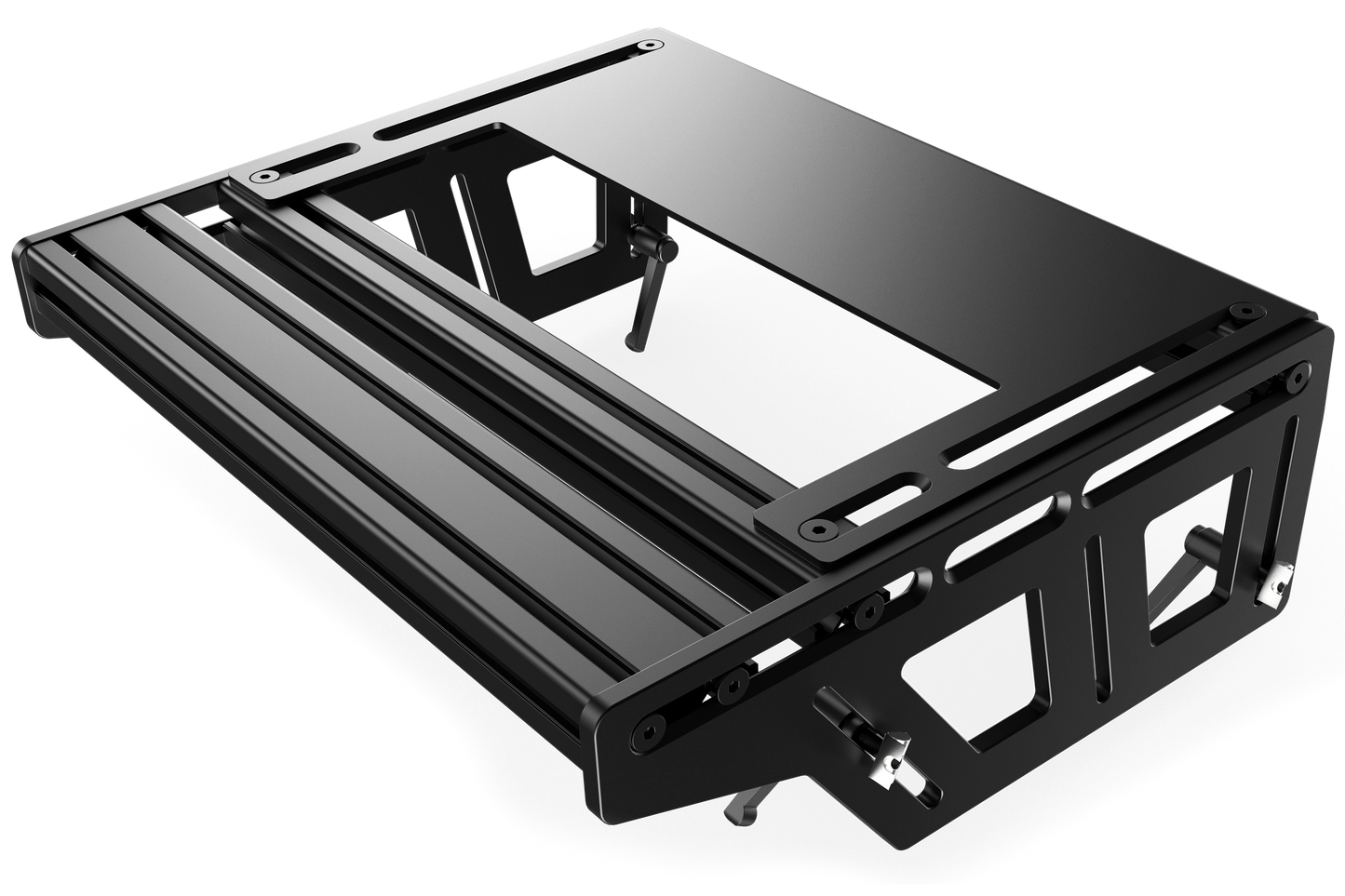 Black metal frame on a white background