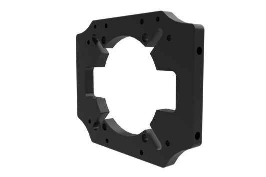 Black metal bracket on a white background