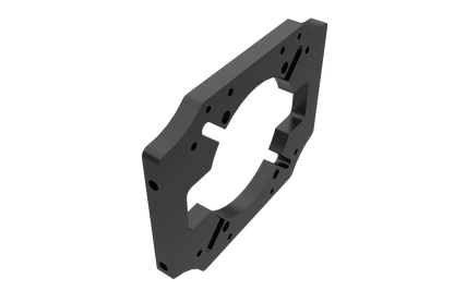 Black metal bracket on a white background