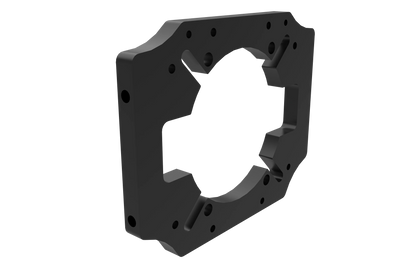 Black metal bracket on a white background
