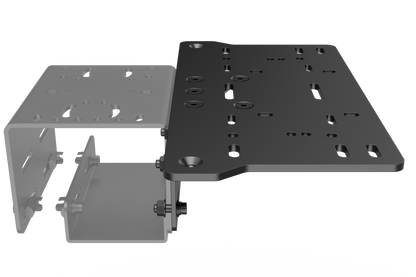 Metal mounting bracket on a white background