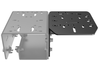 Metal mounting bracket on a white background