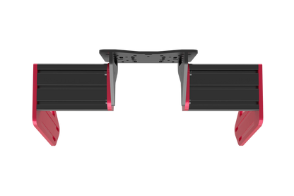 Black and red car spoiler on a white background