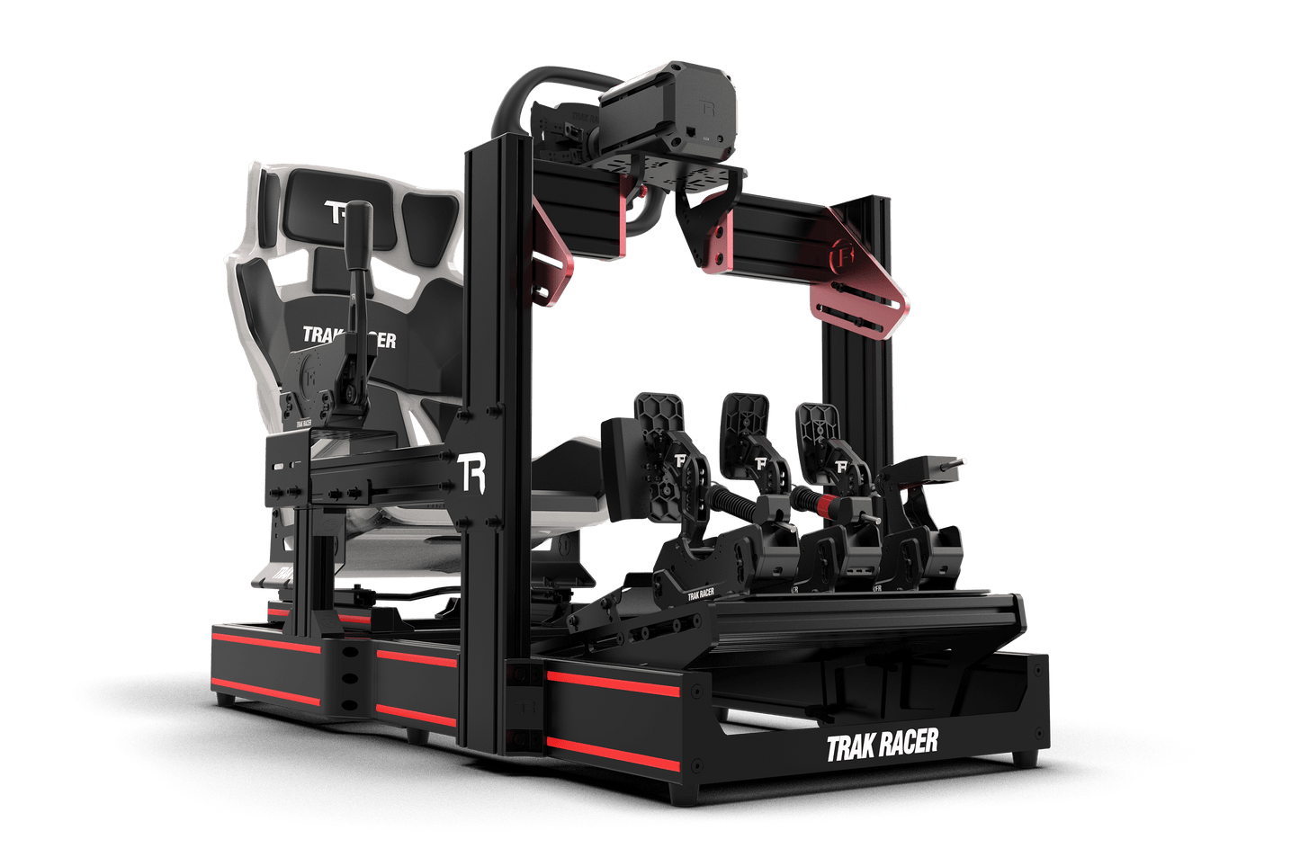 Trak Racer gaming simulator setup on a transparent background