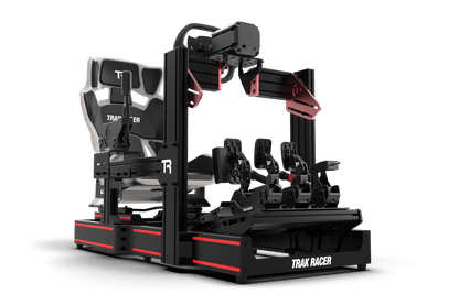 Trak Racer gaming simulator setup on a transparent background