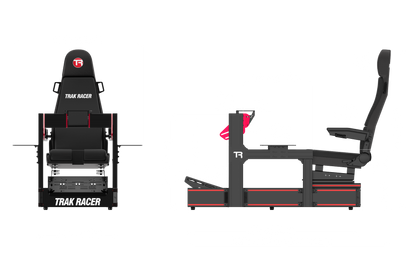 Gaming chair with Trak Racer branding on a white background