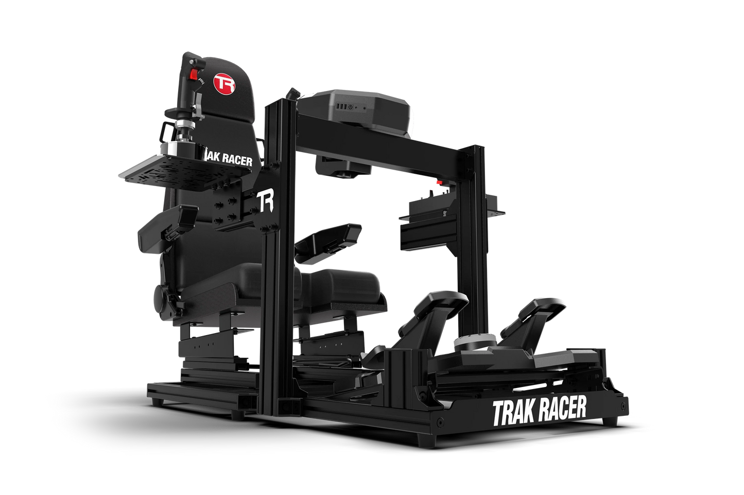 Black Trak Racer fitness machine on a white background
