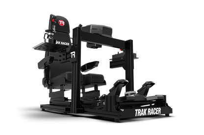 Black Trak Racer fitness machine on a white background