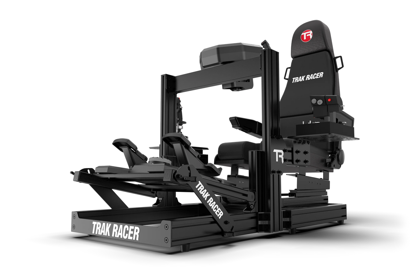 Black Trak Racer vehicle seat on a white background