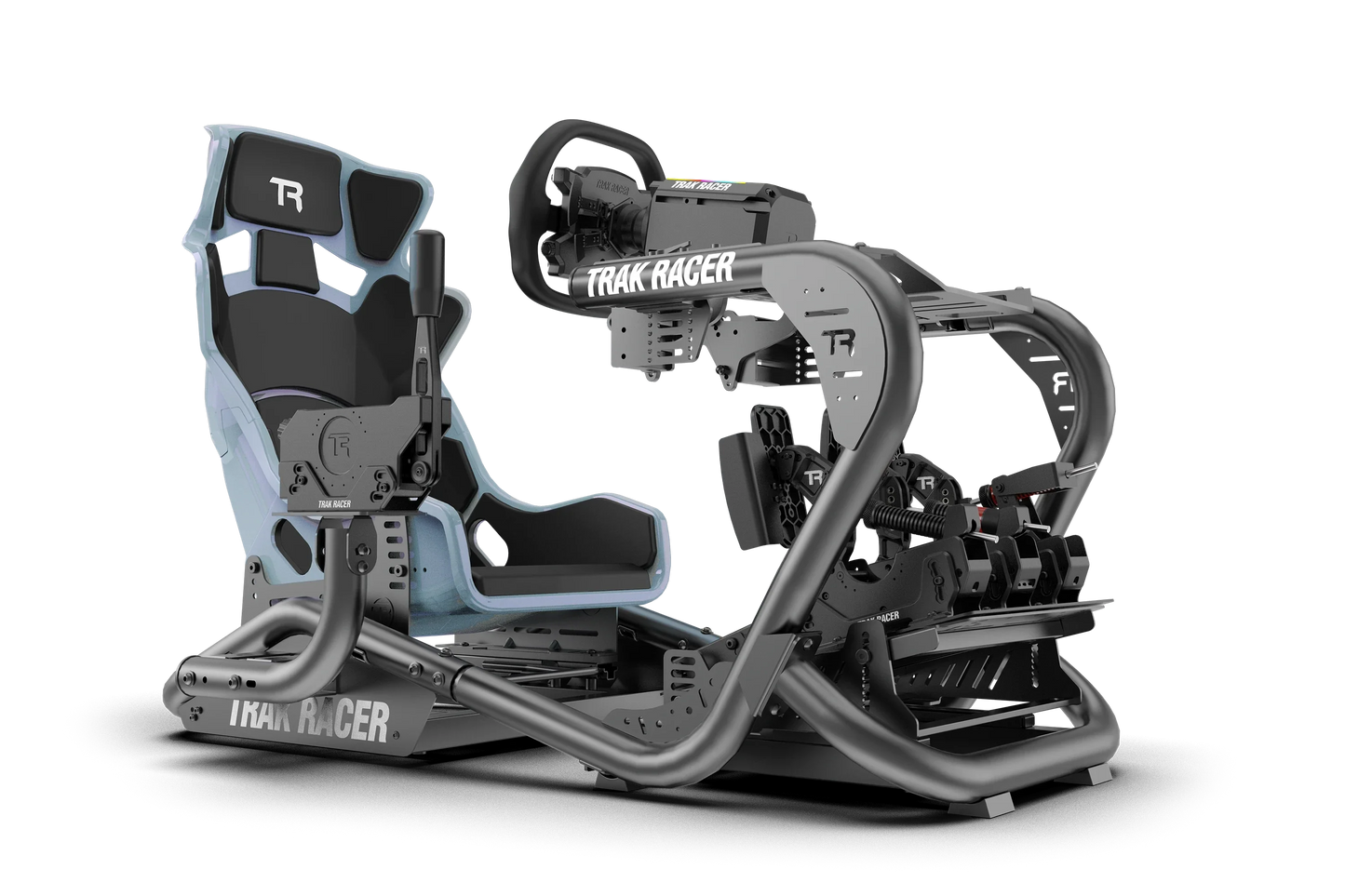 Trak Racer TRS GT Pro bucket seat installed in a GT sim racing cockpit