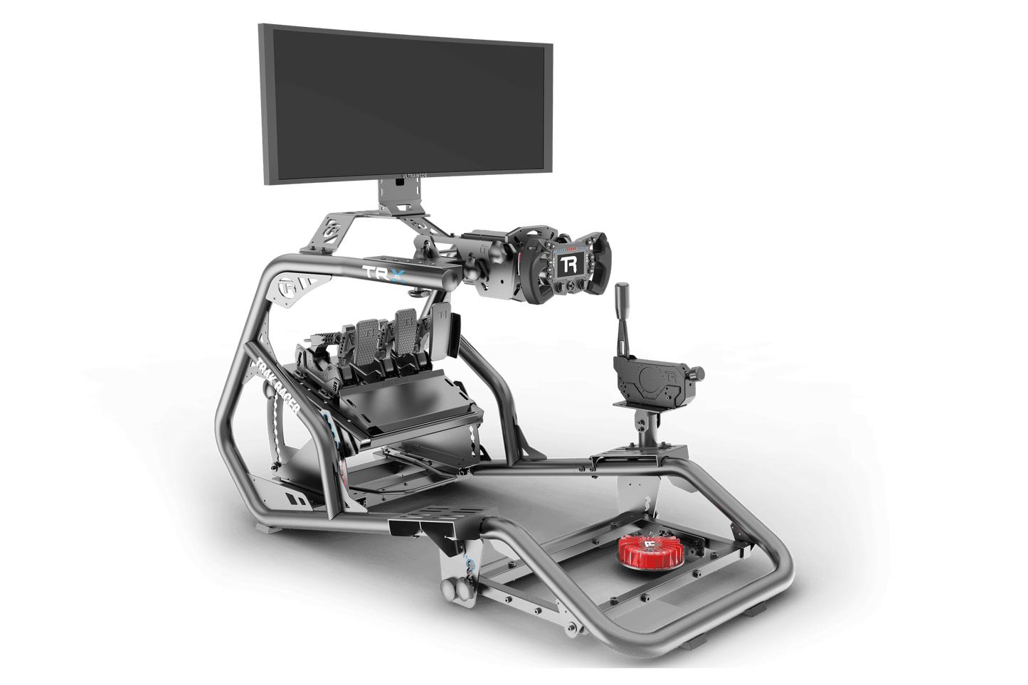Camera stabilizer with monitor on a transparent background