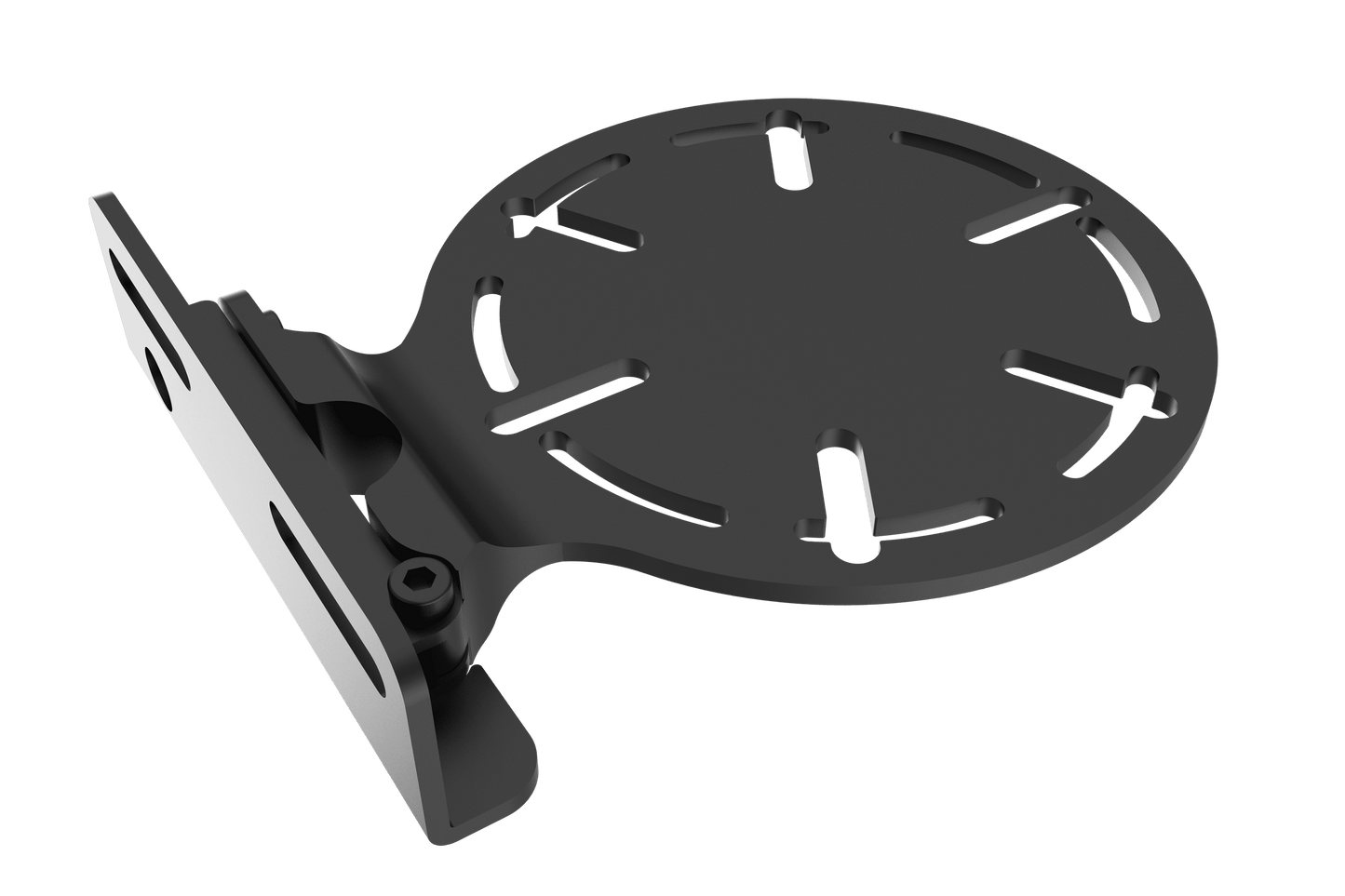 Black metal bracket on a transparent background