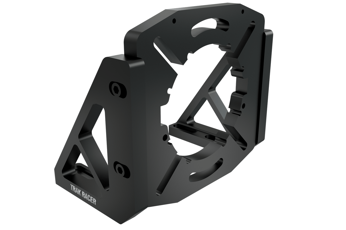 Black metal bracket on a transparent background