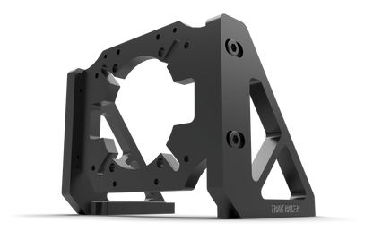 Black metal bracket on a white background