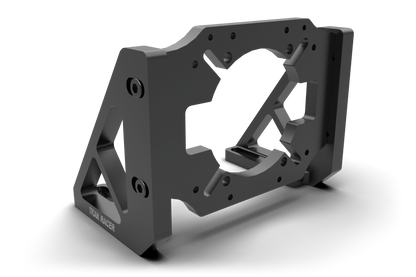 Black metal bracket on a white background