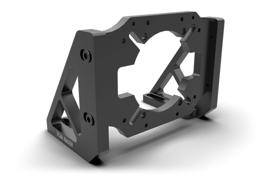 Black metal bracket on a white background