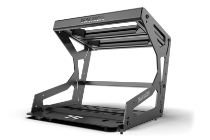 Black metal frame with 'True Racer' branding on a white background