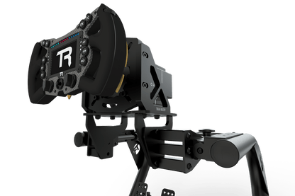 Black camera stabilizer with a brand logo on a transparent background