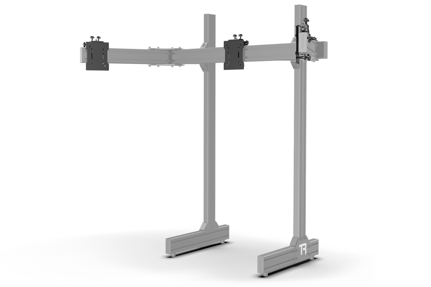 Gray metal bike stand on a white background